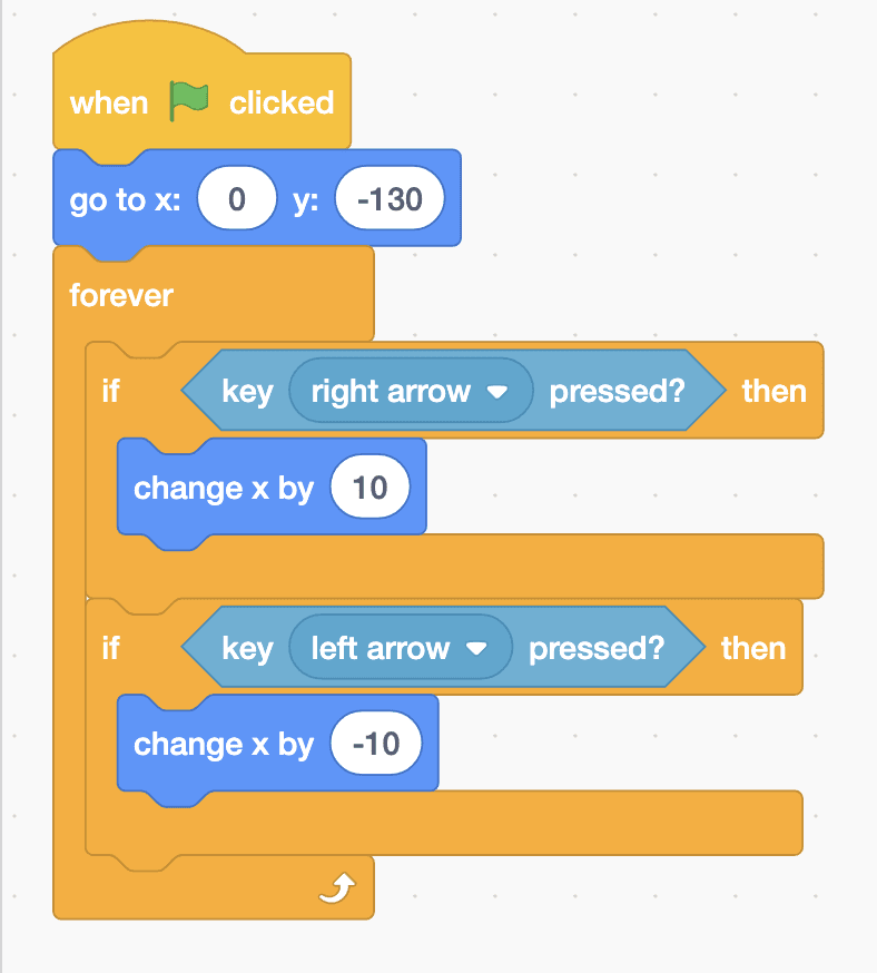 The Robolab blocks for the roby sprite, as listed below